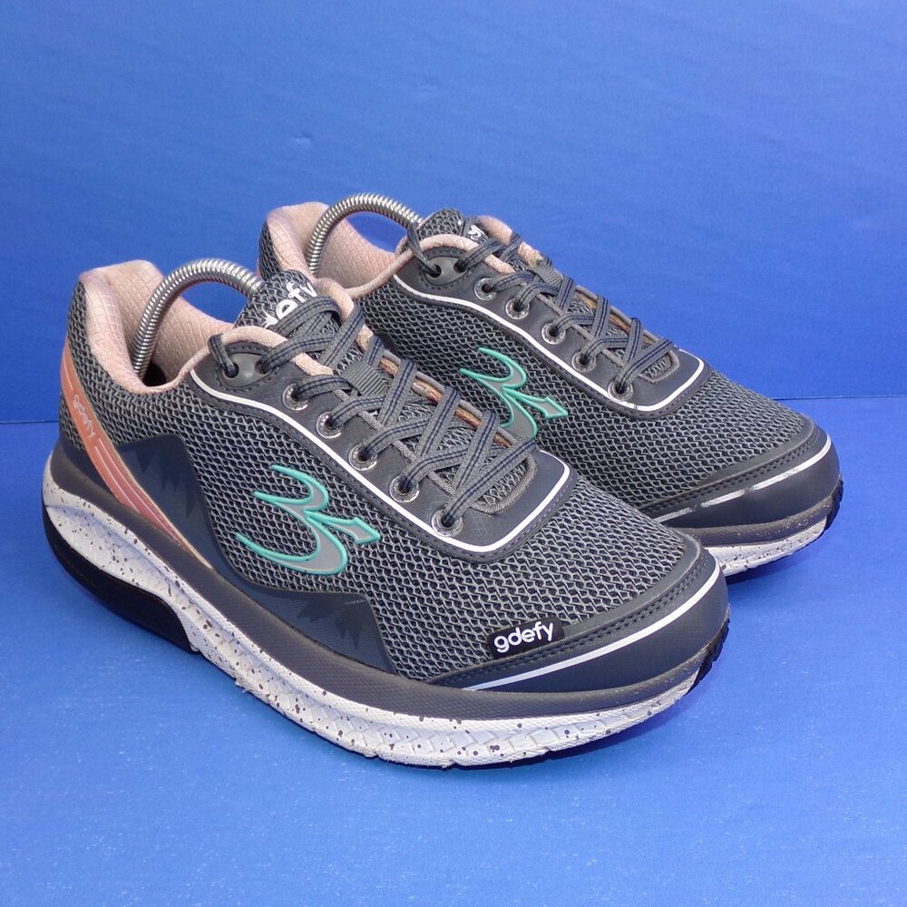 Gravity Defyer Mighty Women's Walk Athletic Shoes TB9024FGP Gray/Salmon Size 8.5